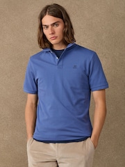 Blau - Hackett Classic Fit Short Sleeve Branded Polo Shirt - Bild 3 von 5