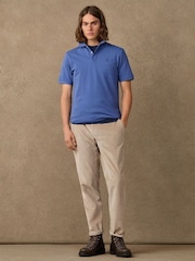 Blau - Hackett Classic Fit Short Sleeve Branded Polo Shirt - Bild 5 von 5