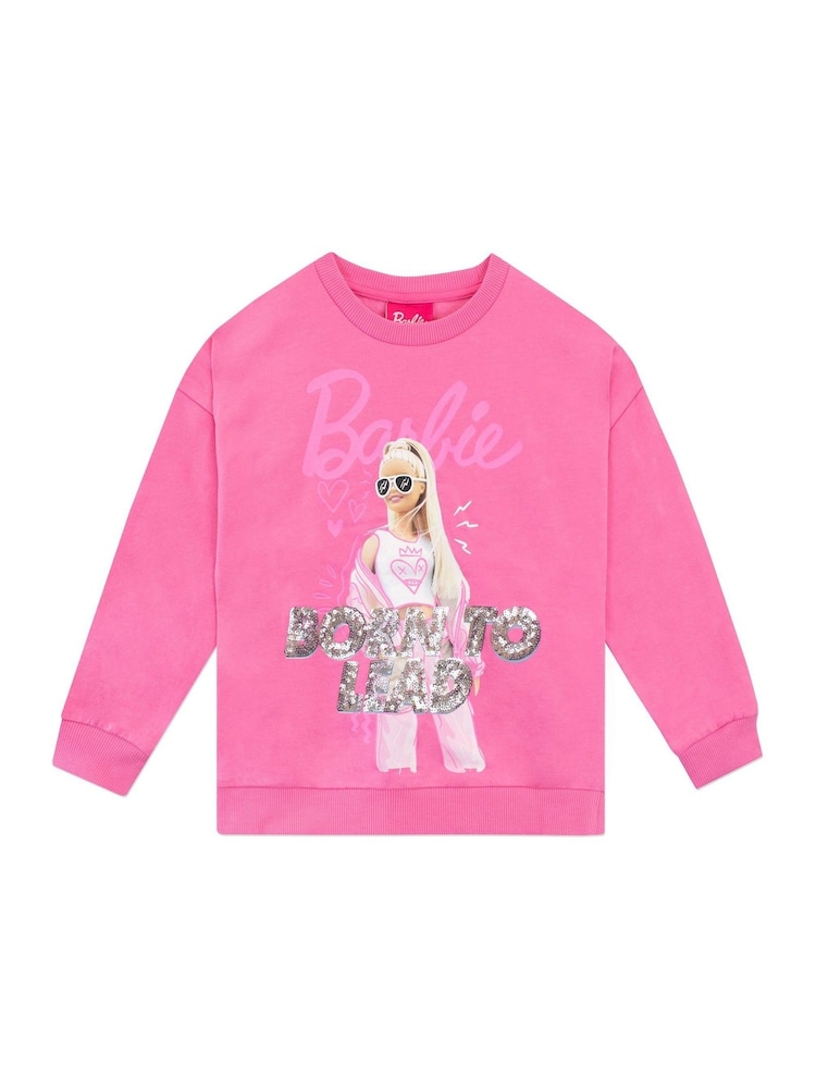 Character Pink Barbie Long Sleeve Sweatshirt - Image 1 of 4 Character Pink Barbie Long Sleeve Sweatshirt - Image 1 of 4