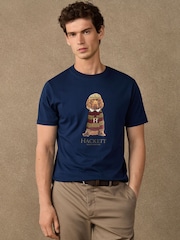 Hackett Blue Classic Fit Harry Graphic T-Shirt - Image 3 of 5