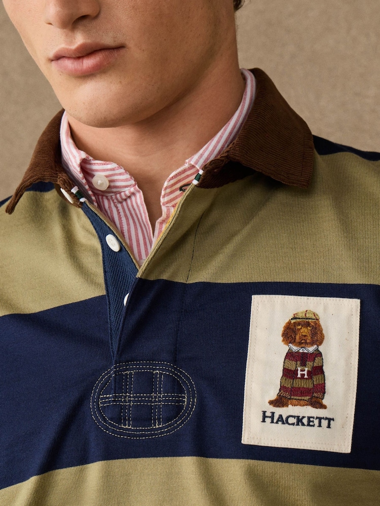 Hackett Classic Fit Harry Striped Rugby Shirt - Imagen 2 de 8