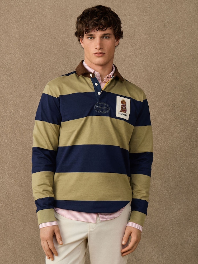 Hackett Classic Fit Harry Striped Rugby Shirt - Imagen 8 de 8