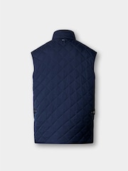 Hackett Blue Kinloch Diamond Quilted Gilet - Image 7 of 8