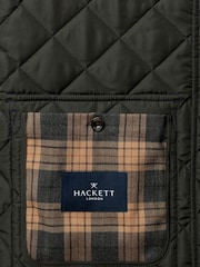 Hackett Blue Kinloch Diamond Quilted Gilet - Image 8 of 8