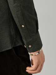 Hackett Green Tailored Fit Melange Jersey Shirt - Image 4 of 4