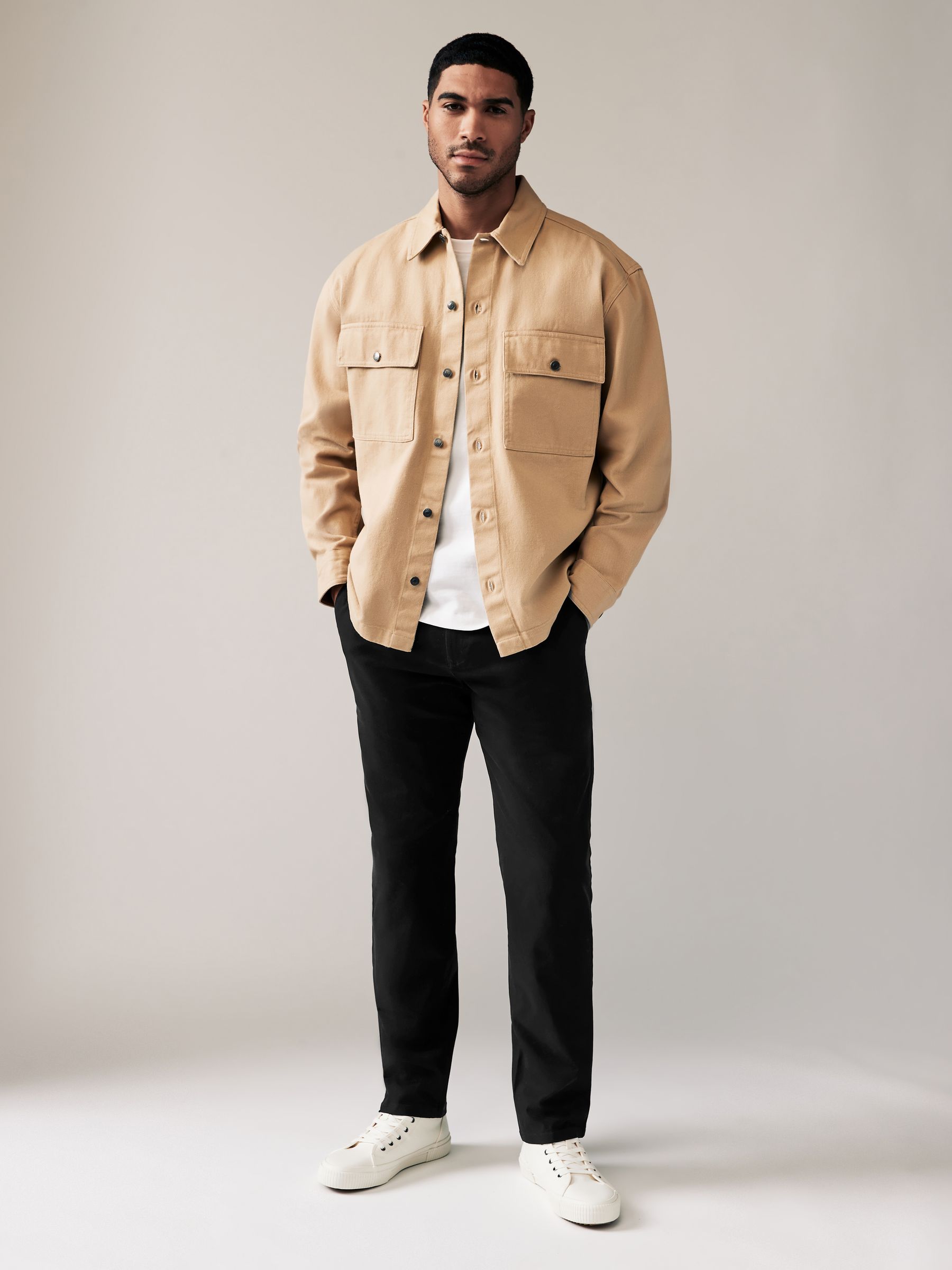 Buy Black Straight Fit Stretch Chinos Trousers from Next USA Buy Black Straight Fit Stretch Chinos Trousers from Next USA