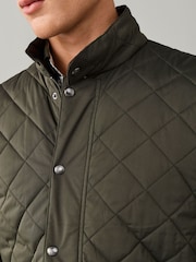 Hackett Green Kinloch Diamond Quilted Gilet - Image 2 of 9