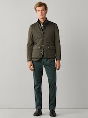Hackett Green Kinloch Diamond Quilted Gilet - Image 4 of 9