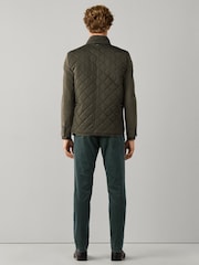 Hackett Green Kinloch Diamond Quilted Gilet - Image 5 of 9
