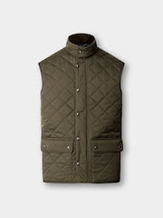 Hackett Green Kinloch Diamond Quilted Gilet - Image 7 of 9