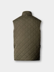 Hackett Green Kinloch Diamond Quilted Gilet - Image 8 of 9