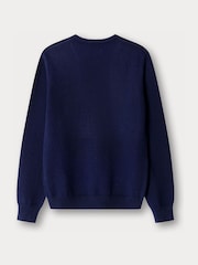 Hackett Blue Cotton-Wool Harry Crew Neck Jumper - Image 2 of 4