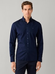 Blå - Hackett Skreddersydd Garment Dyed Oxford-skjorte - Bilde 3 av 6