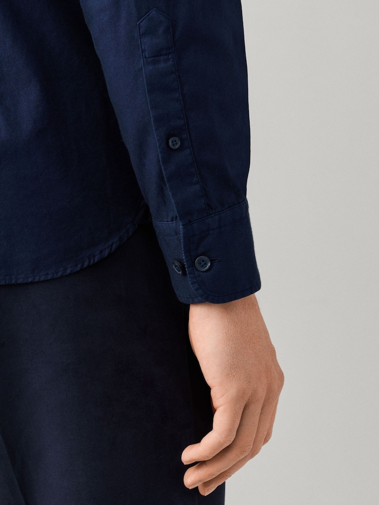 Hackett Blue Tailored Fit Garment Dyed Oxford Shirt - Image 6 of 6 Hackett Blue Tailored Fit Garment Dyed Oxford Shirt - Image 6 of 6