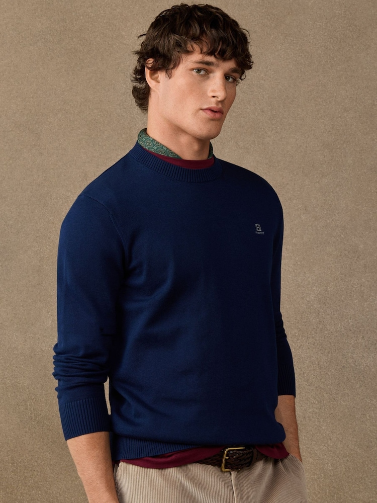 Hackett Cotton Branded Crew Neck Jumper - Imaginea 1 din 5