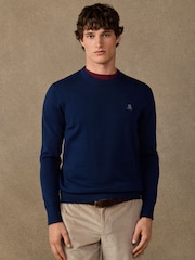 Hackett Cotton Branded Crew Neck Jumper - Imaginea 3 din 5