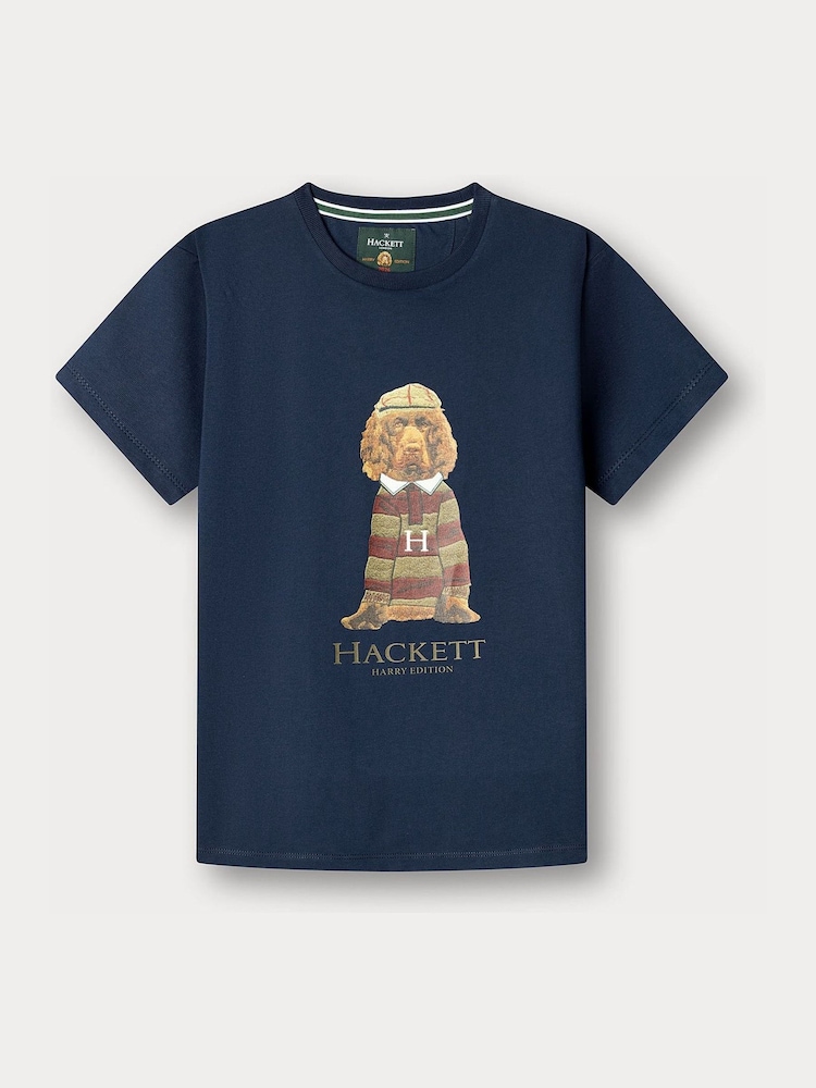 Hackett Blue Classic Fit Logo Chest Pocket T-Shirt - Image 1 of 4 Hackett Blue Classic Fit Logo Chest Pocket T-Shirt - Image 1 of 4