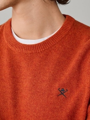 Hackett Orange Lambswool Crew Neck Jumper - Image 2 of 5