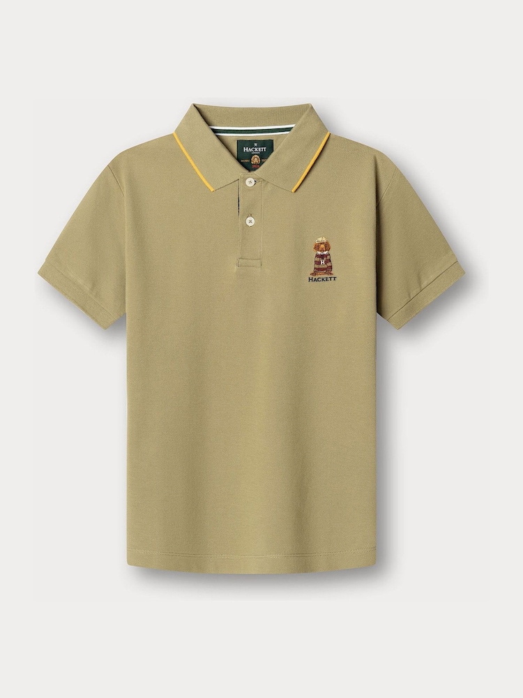 Hackett Khaki Classic Fit Logo Chest Pocket T-Shirt - Image 1 of 4 Hackett Khaki Classic Fit Logo Chest Pocket T-Shirt - Image 1 of 4