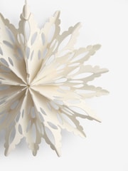 Set of 9 White Lace Paper Christmas Baubles - Image 5 of 5