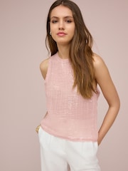 Pale Pink Sleeveless Sequin Tank Top - Image 2 of 5