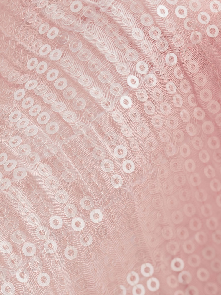 Pale Pink Sleeveless Sequin Tank Top - Image 5 of 5