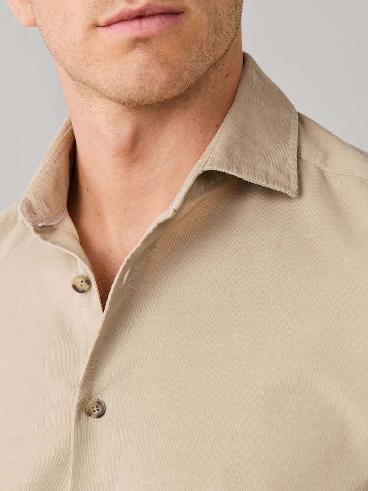 Marrón - Camisa Hackett Sartorial Fit Smart Babycord - Imagen 2 de 6