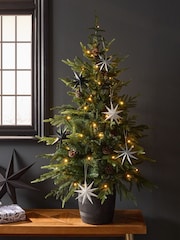 Set of 6 Black/White Paper Star Christmas Baubles - Image 2 of 5