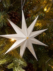 Set of 6 Black/White Paper Star Christmas Baubles - Image 3 of 5