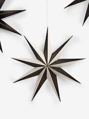 Set of 6 Black/White Paper Star Christmas Baubles - Image 4 of 5