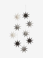 Set of 6 Black/White Paper Star Christmas Baubles - Image 5 of 5