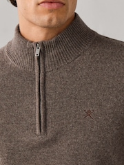 Hackett Lambswool Quarter Zip Jumper - Imaginea 2 din 8
