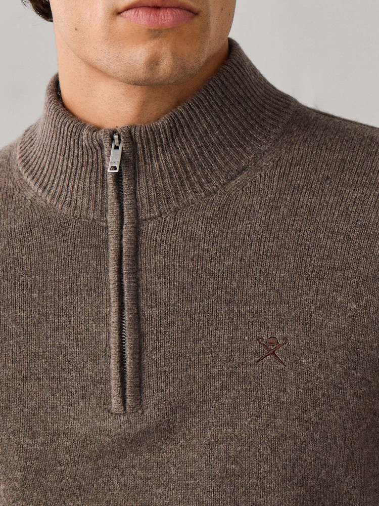 Hackett Lambswool Quarter Zip Jumper - Imaginea 2 din 8
