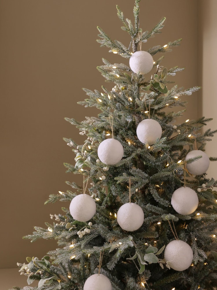 Set of 9 White Borg Christmas Baubles - Image 1 of 4 Set of 9 White Borg Christmas Baubles - Image 1 of 4