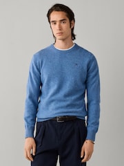Hackett Blue Lambswool Crew Neck Jumper - Image 3 of 5