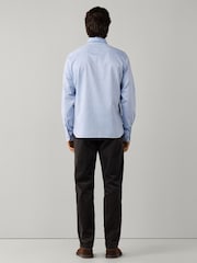 Hackett Blue Tailored Fit Multi Trim Flannel Shirt - Image 4 of 7