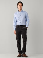 Hackett Blue Tailored Fit Multi Trim Flannel Shirt - Image 5 of 7