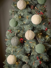 Set of 9 Green Borg and Knit Christmas Baubles - Image 1 of 5