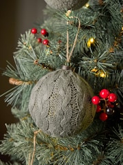 Set of 9 Green Borg and Knit Christmas Baubles - Image 2 of 5