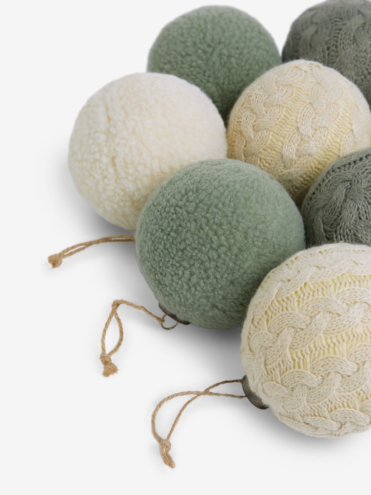 Set of 9 Green Borg and Knit Christmas Baubles - Image 5 of 5