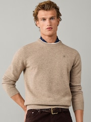 Hackett Brown Lambswool Crew Neck Jumper - Image 1 of 8