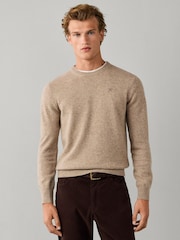 Hackett Brown Lambswool Crew Neck Jumper - Image 2 of 8