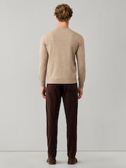 Hackett Brown Lambswool Crew Neck Jumper - Image 4 of 8