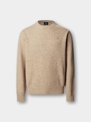 Hackett Brown Lambswool Crew Neck Jumper - Image 6 of 8