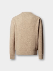 Hackett Brown Lambswool Crew Neck Jumper - Image 7 of 8