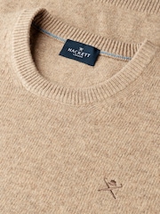 Hackett Brown Lambswool Crew Neck Jumper - Image 8 of 8