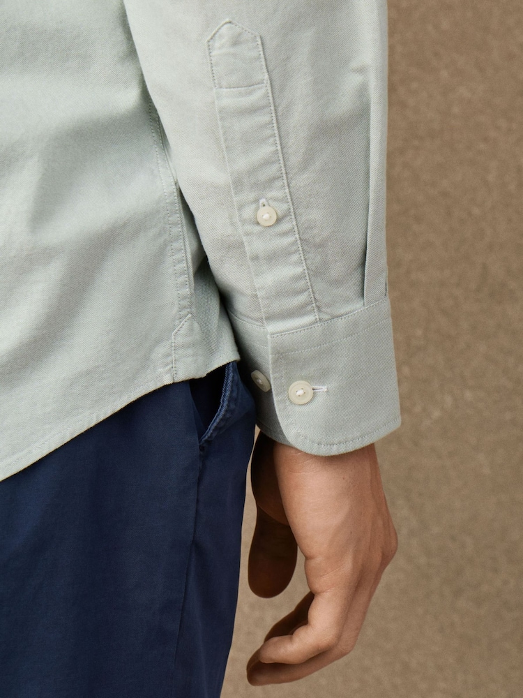 Hackett Green Classic Fit Solid Oxford Shirt - Image 6 of 6 Hackett Green Classic Fit Solid Oxford Shirt - Image 6 of 6