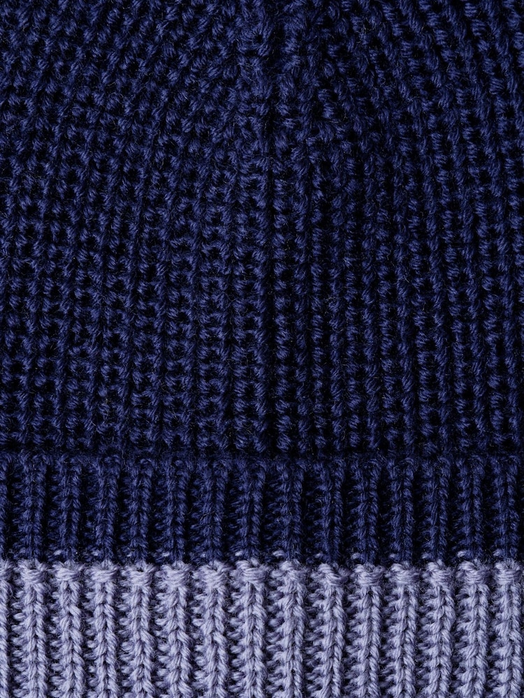 Hackett Blue Merino Wool Beanie Hat - Image 4 of 4 Hackett Blue Merino Wool Beanie Hat - Image 4 of 4