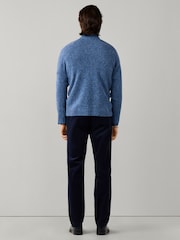Hackett Blue Merino Wool Donegal Crew Neck Jumper - Image 5 of 5