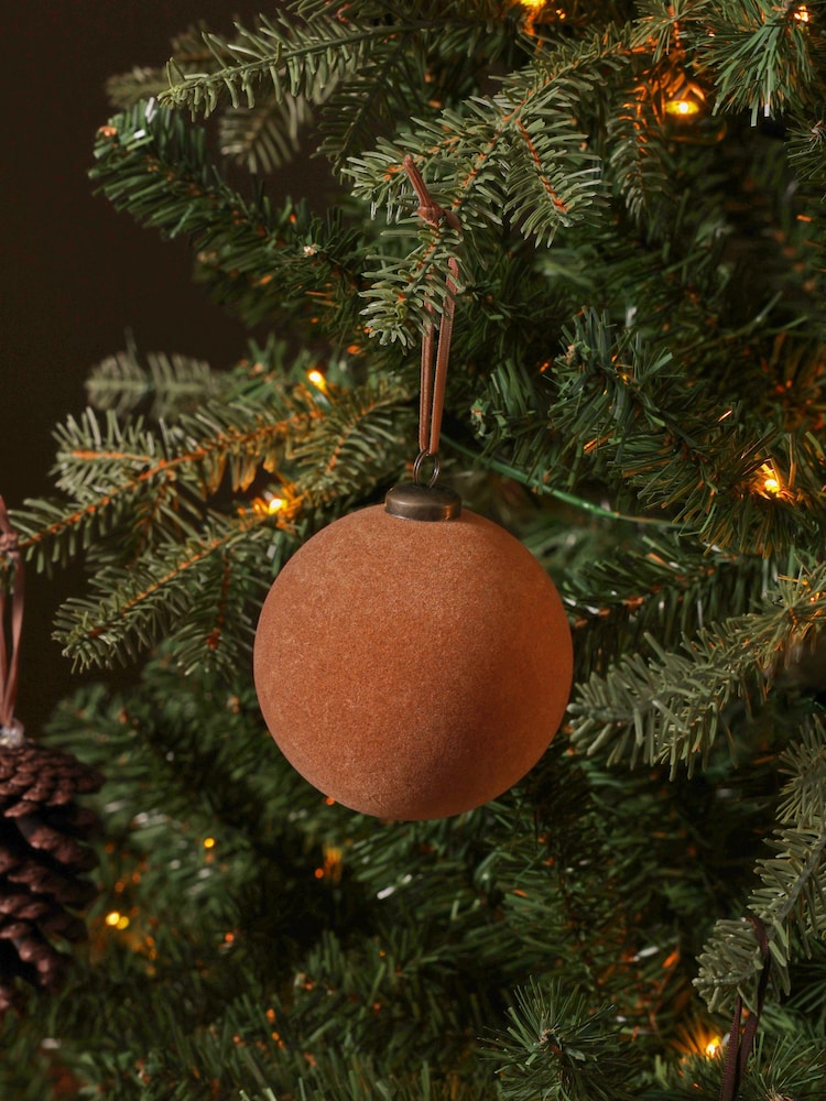 Set of 9 Brown Set of 9 Flock Pinecone Christmas Baubles - Image 2 of 4 Set of 9 Brown Set of 9 Flock Pinecone Christmas Baubles - Image 2 of 4